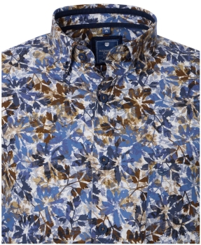 REDMOND Langarmhemd Comfort Fit braun multicolor Print Floral