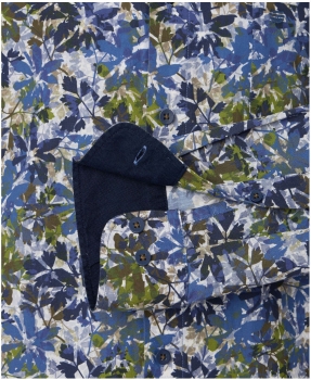 REDMOND Langarmhemd Modern Fit grün multicolor Print Floral