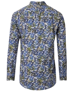 REDMOND Langarmhemd Modern Fit grün multicolor Print Floral