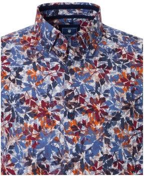 REDMOND Langarmhemd Comfort Fit rot multicolor Print Floral