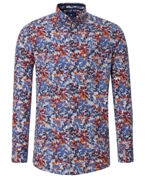 REDMOND Langarmhemd Comfort Fit rot multicolor Print Floral