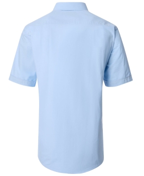 REDMOND Kurzarmhemd blau Slubgarn Struktur Casual Comfort Fit