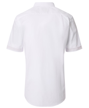 REDMOND Kurzarmhemd weiss Slubgarn Struktur Casual Comfort Fit