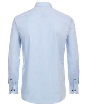 REDMOND Langarmhemd Modern Fit hellblau Struktur