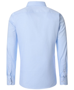 REDMOND Langarmhemd Modern Fit hellblau Struktur Floralpatches