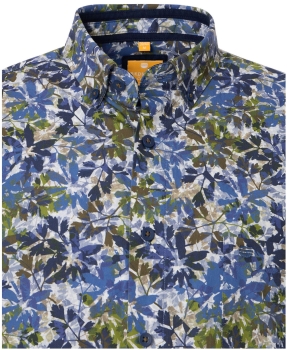 REDMOND Langarmhemd Modern Fit grün multicolor Print Floral