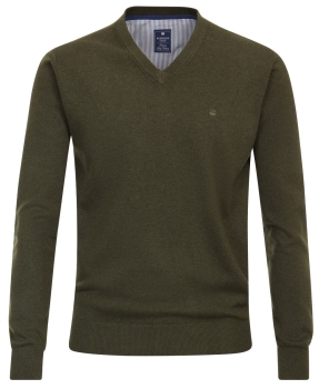 REDMOND V-Neck Pullover Comfort Fit in grün