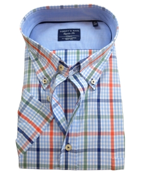 Today's Man Freizeit Kurzarmhemd multicolor Karo