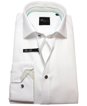 Venti Edition Slim Fit Langarmhemd in weiss mit Patches