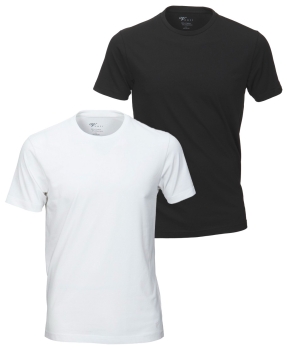 Venti Slim Fit Doppelpack Rundhals Shirt Stretch in weiss und schwarz