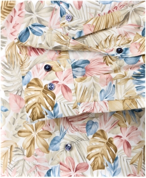 Venti Modern Fit Langarmhemd in beige multicolor Floralprint