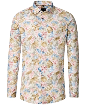 Venti Modern Fit Langarmhemd in beige multicolor Floralprint