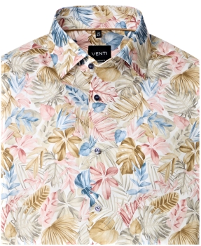 Venti Modern Fit Langarmhemd in beige multicolor Floralprint