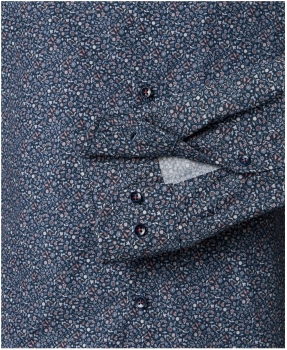 Venti Modern Fit Langarmhemd in blau multicolor Minimalprint