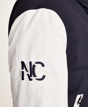 Cabano New Canadian ultraleichter Blouson Jacke mit Kapuze dunkelblau silbergrau