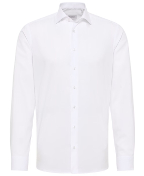 eterna Slim Fit Langarmhemd Kentkragen in weiss