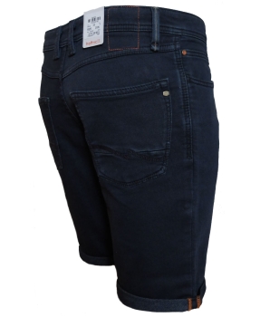 Hattric Jeans Bermuda Stretch blau Denim mit Saumumschlag