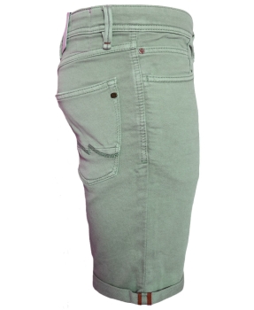 Hattric Jeans Bermuda Stretch grün Denim mit Saumumschlag