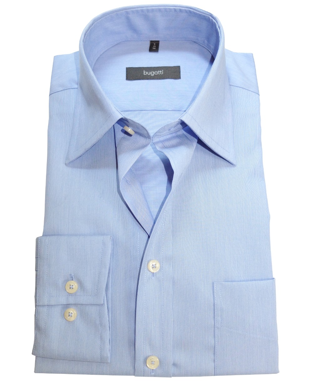 ANGEBOT bugatti LANGARMHEMD Comfort Fit nanotex Gr 38 in blau oder weiss 
