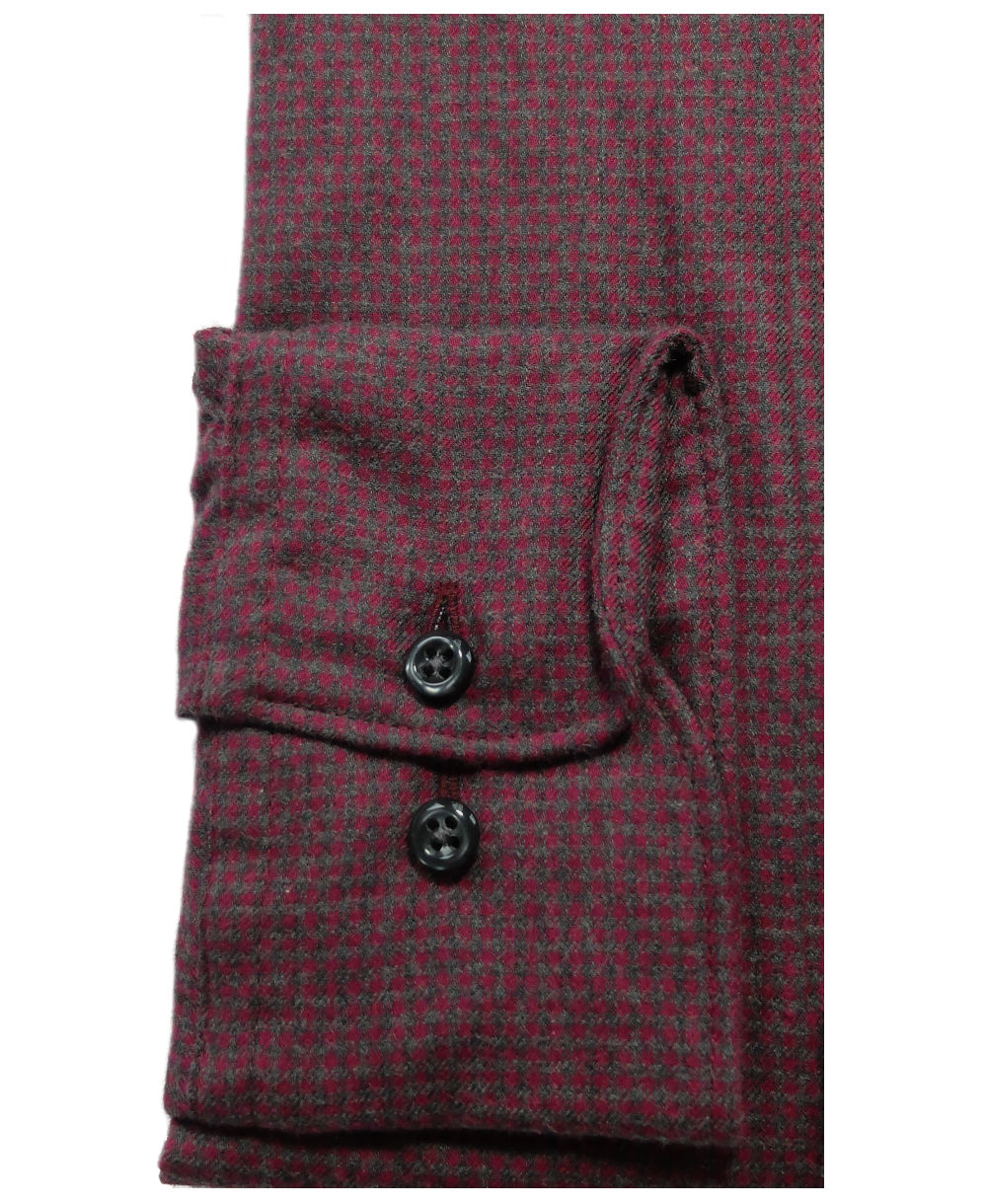 eterna Premium 1863 Wool Cotton Langarmhemd Modern rot-grau MINIKARO -  Hochwertige Herrenmode führender Marken zu fairen