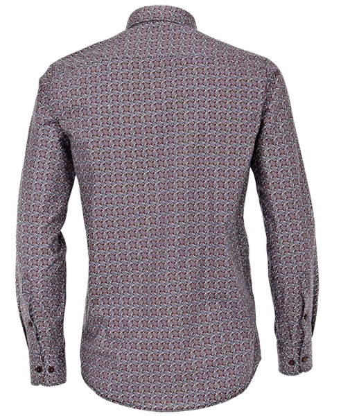 Casa Moda Casual Fit Langarmhemd in dunkelblau terra grün weiss gemustert