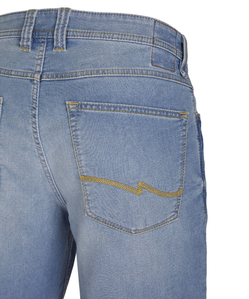 Hattric Jeans Bermuda Stretch hellblau Denim mit Saumumschlag