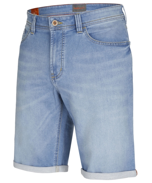 Hattric Jeans Bermuda Stretch hellblau Denim mit Saumumschlag