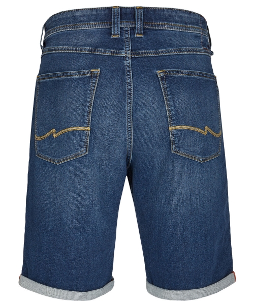 Hattric Jeans Bermuda Stretch mittelblau Denim mit Saumumschlag