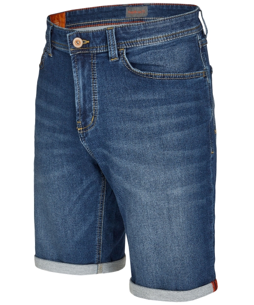 Hattric Jeans Bermuda Stretch mittelblau Denim mit Saumumschlag