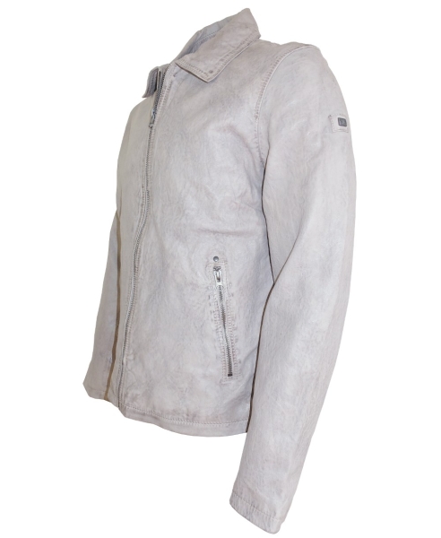 bruno banani Body Fit Lederjacke Vintage Modell Magnus in taupe