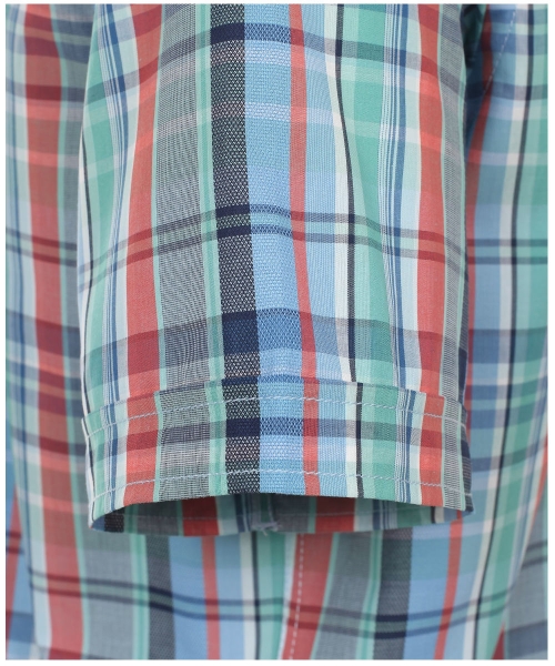 Casa Moda Casual Fit Kurzarmhemd Karo in blau rot grün
