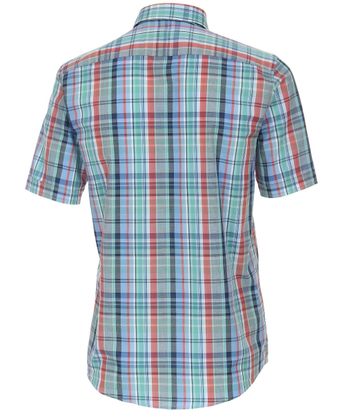 Casa Moda Casual Fit Kurzarmhemd Karo in blau rot grün