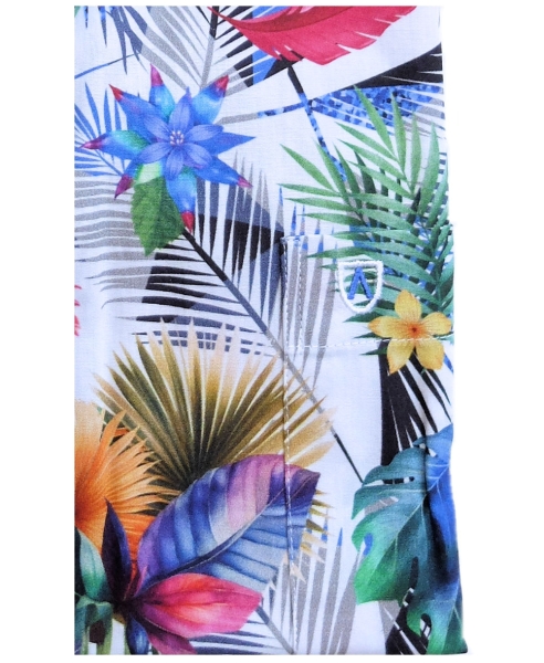 Armas Comfort Fit Kurzarmhemd weiss multicolor Floralprint