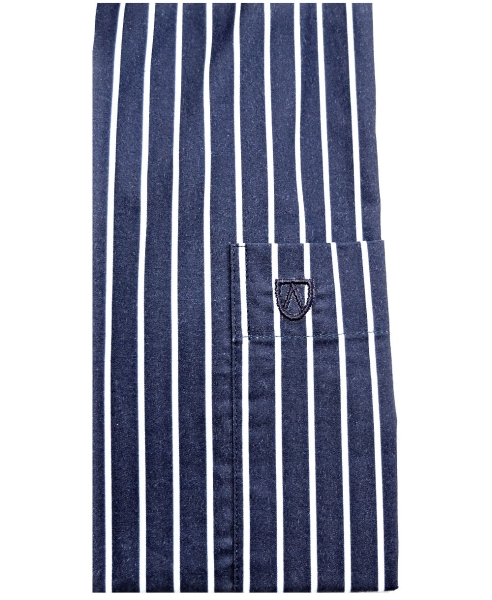 Armas Langarmhemd Comfort Fit blau weiss Streifen Floralpatches