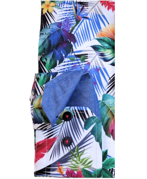 Armas Langarmhemd Comfort Fit weiss multicolor Print Floralmotive