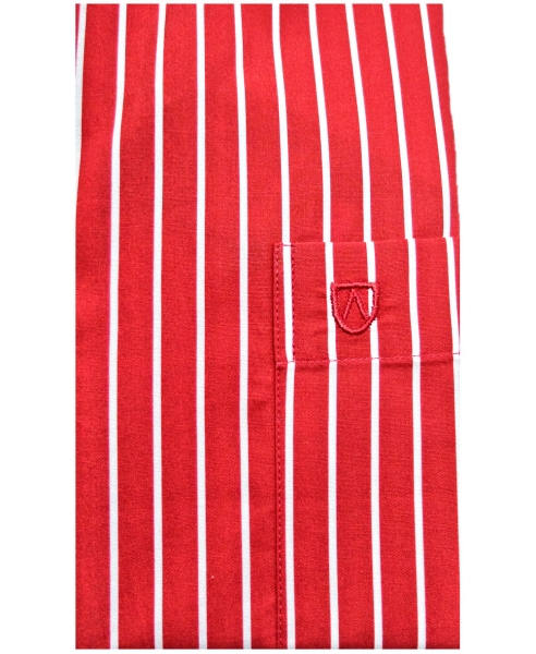 Armas Langarmhemd Comfort Fit rot weiss Streifen Floralpatches