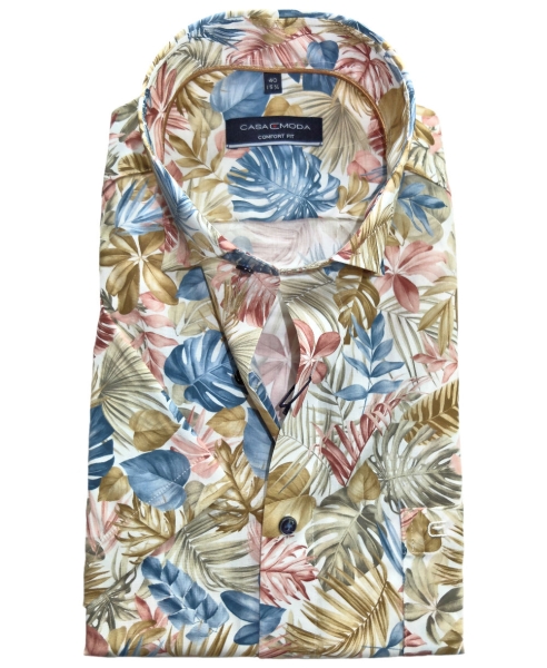 Casa Moda Premium Comfort Fit Kurzarmhemd multicolor Floralprint