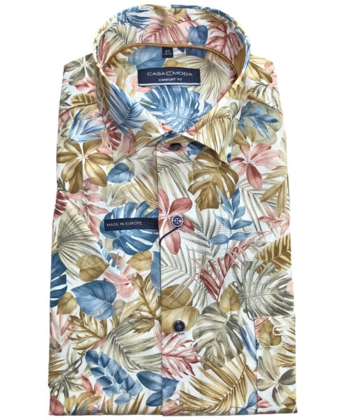 Casa Moda Premium Comfort Fit Kurzarmhemd multicolor Floralprint