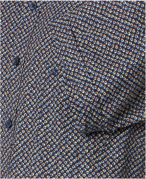 Casa Moda Comfort Fit Kurzarmhemd dunkelblau Minimalprint