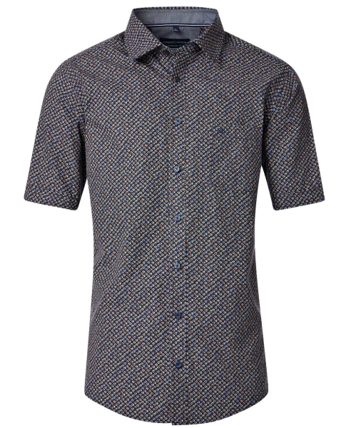 Casa Moda Comfort Fit Kurzarmhemd dunkelblau Minimalprint