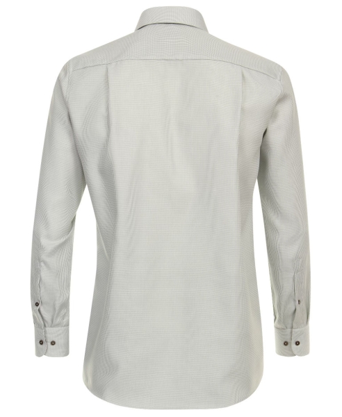 Casa Moda Comfort Fit Langarmhemd grün weiss gemustert mit Brusttasche