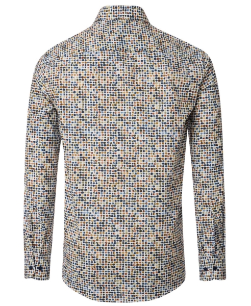 Casa Moda Casual Fit Langarmhemd beige multicolor Print Tupfen ÄL 72cm