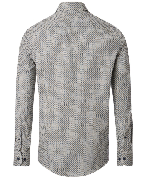 Casa Moda Casual Fit Langarmhemd beige braun blau Miniprint ÄL 72cm