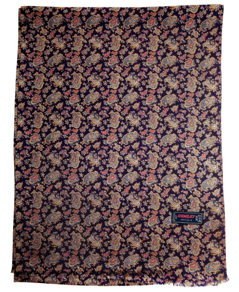Hemley exklusiver Seidenschal dunkelblau multicolor Paisleysdesign