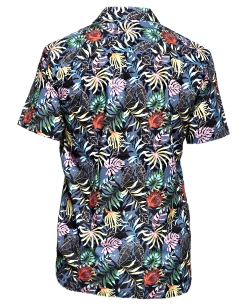 Impulso Kurzarmhemd dunkelblau mit Print in multicolor