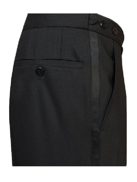 LICONA WIEN SMOKING HOSE mit GALON in schwarz SCHURWOLLE