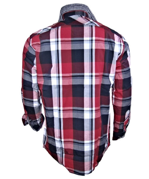 Marvelis Freizeithemd Langarm in rot marine weiss