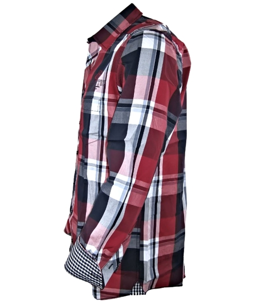 Marvelis Freizeithemd Langarm in rot marine weiss