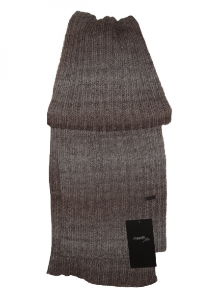 Maselli Rippstrick LONGSCHAL in braun grau melange