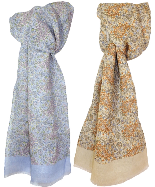 Pellens & Loick Made in Italy Schal Leinen Paisleys multicolor 45x180 cm